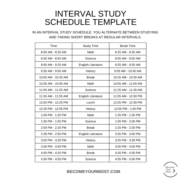 Interval-Study-Schedule